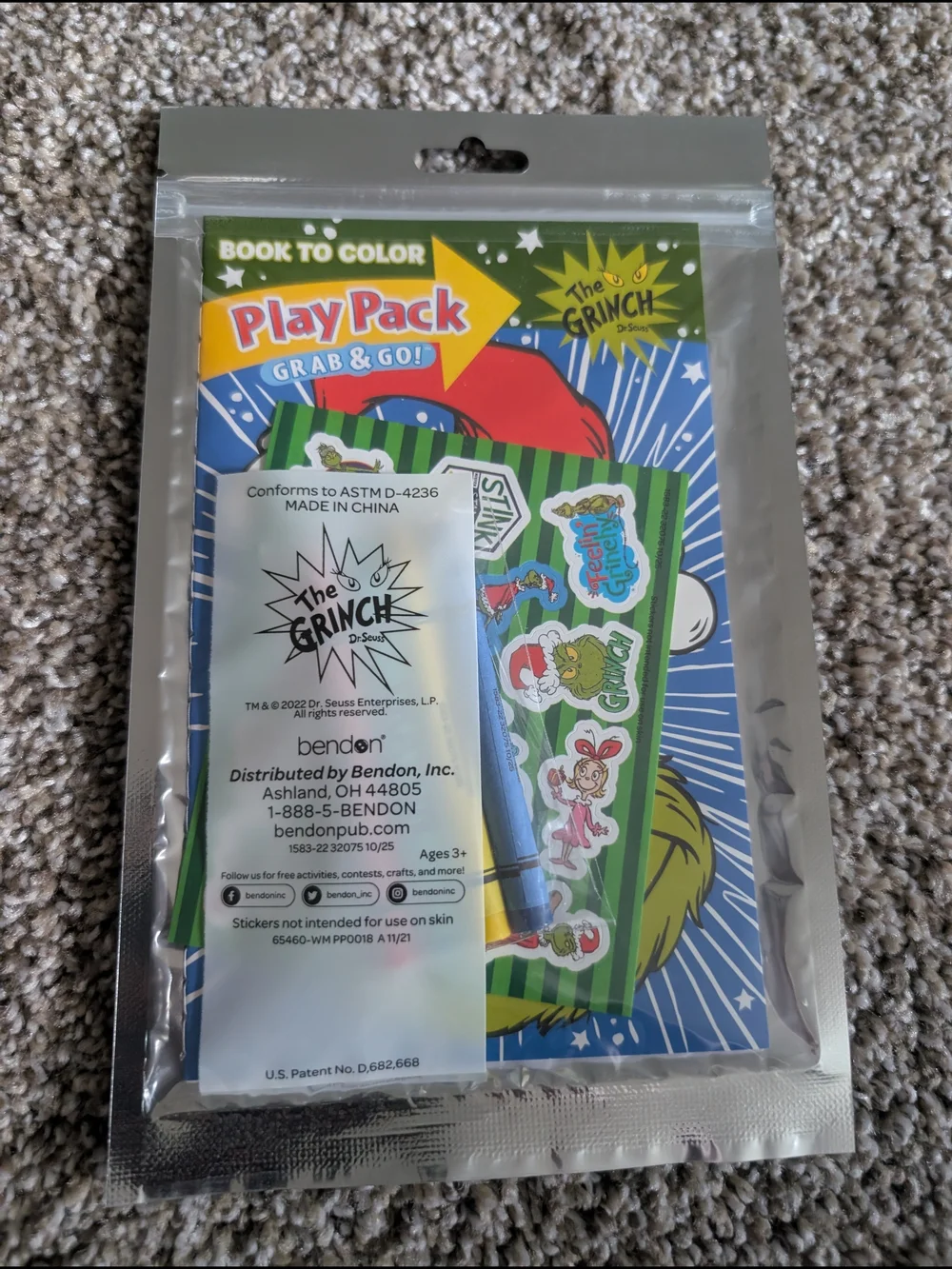 The Grinch Play Pack Grab & Go - Blue, Green, Red